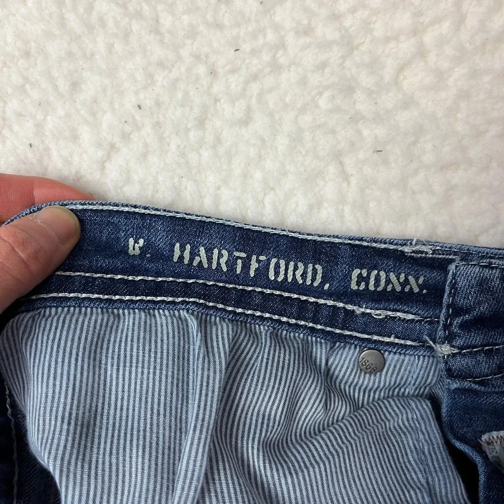TK Axel Jeans Mens 32x30 Blue Slim Boot Hartford Conn Contrast Stitch Denim‎